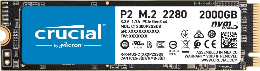 Crucial SSD P2シリーズ 2TB M.2 NVMe